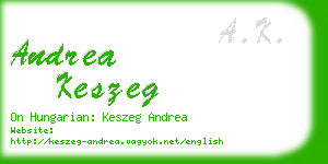 andrea keszeg business card